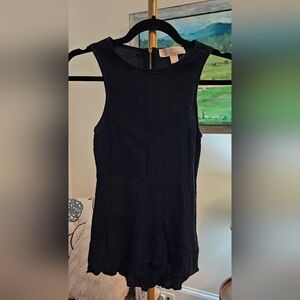 Micheal Kors Sleeveless Asymmetrical Back Zip Top Size 6